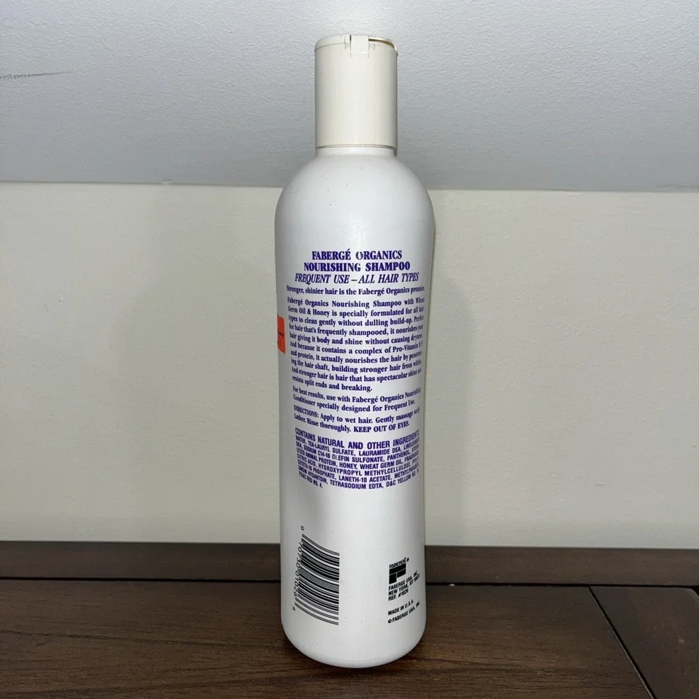 Faberge‎ Organics Shampoo Wheat Germ Oil Honey 15oz Frequent Use All Hair HTF